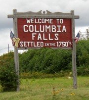 Sign: Welcome to Columbia Falls, Settled in 1750 (2004)