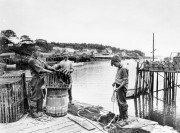 Working on Traps at New Harbor (c. 1950)