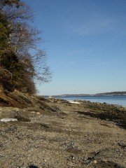 Shore on Mackworth Isalnd, Great Chebeague Island in Background