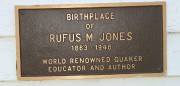 Plaque: Birthplace of Rufus M. Jones (2004)