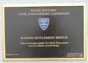 Plaque: Maine Historic Civil Engineering Landmark, Watson Settlement Bridge (2003)