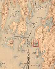 Malaga Island off Phippsburg (USGS map 1894)