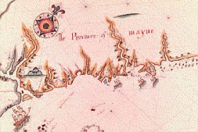 Detail from an early map of "The Province of Mayne"