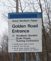 Golden Road Entrance Sign