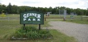 sign: "Gesner Park, Town of Monroe" (2003)