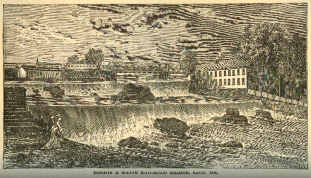 Boston & Maine Railroad Bridge, River and Mill from A Gazetteer of the State of Maine, 1886