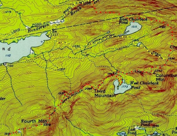 Detail from 1950 Topographic Map of T7 R9