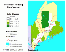 Map: Percent of Housing Units Vacant 2000